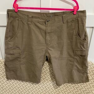 Berne Apparel Men's Flex Ripstop Cargo Work Shorts Brown Size 42